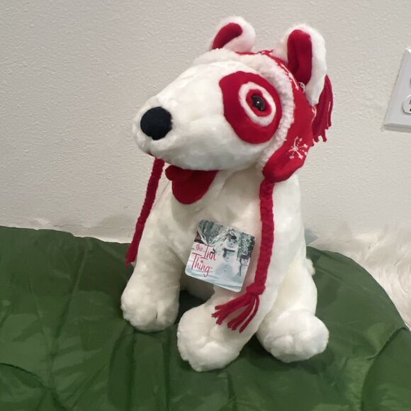 Vintage Target Bullseye Dog Plush 14" Tall Christmas Holiday Bull Terrier 2001 - Picture 2 of 11